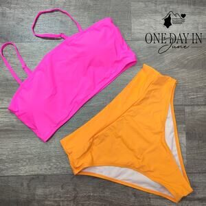 Adisputent High Waiist Bandeau Bikini Swimsuit Size XL